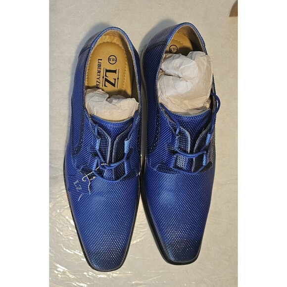 LibertyZeno Royal Blue Textured Oxford Dress Shoes Men’s 10.5 New Box Dust Bags main image 5
